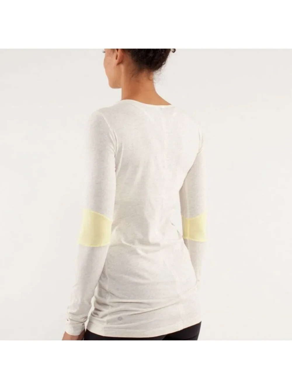 Lululemon Devotion Long Sleeve Tee Heathered Polar Cream / Clarity Yellow